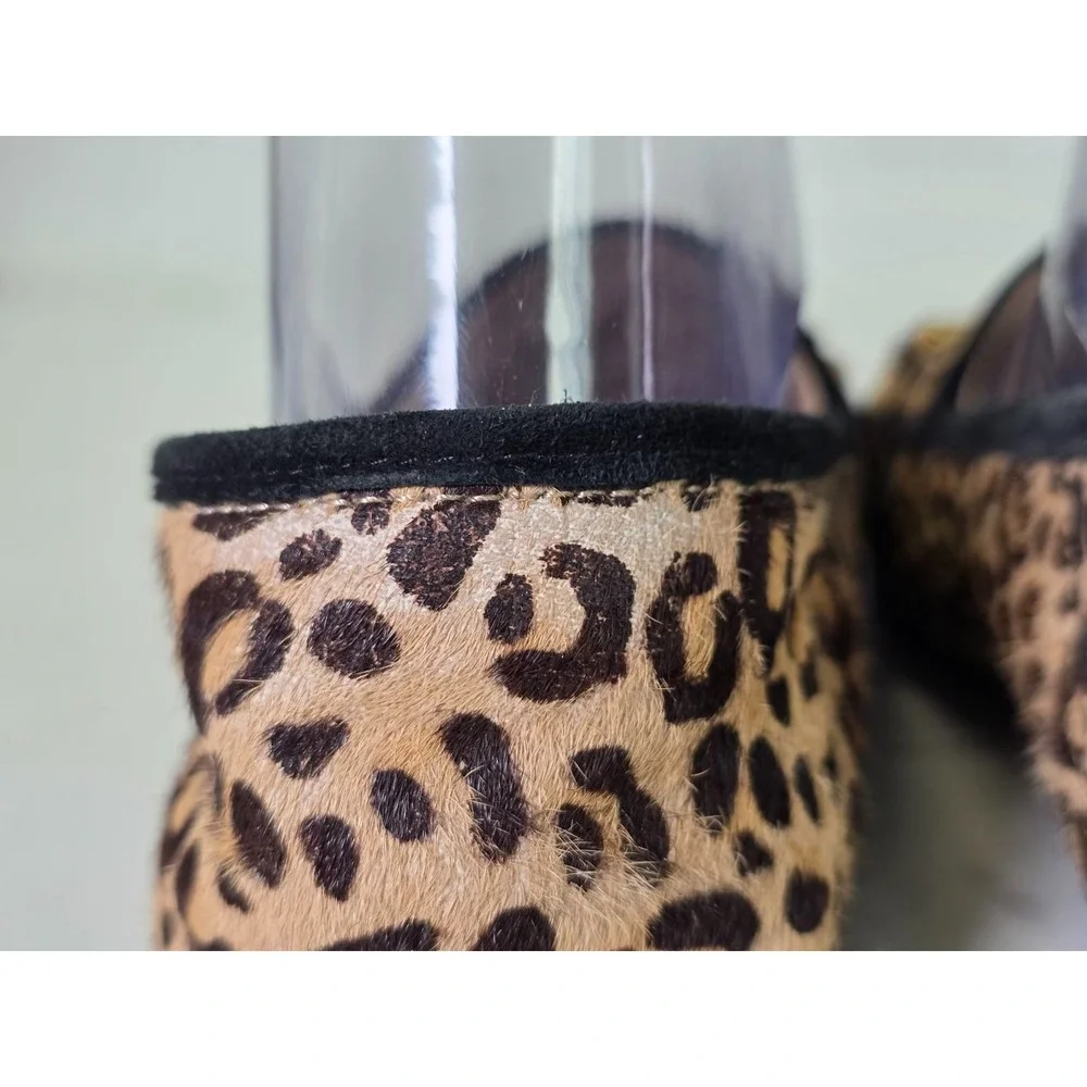 J.McLaughlin Dillon Women's Loafers Size 7 M Leopard Print Brown Calf Hair Shoes
